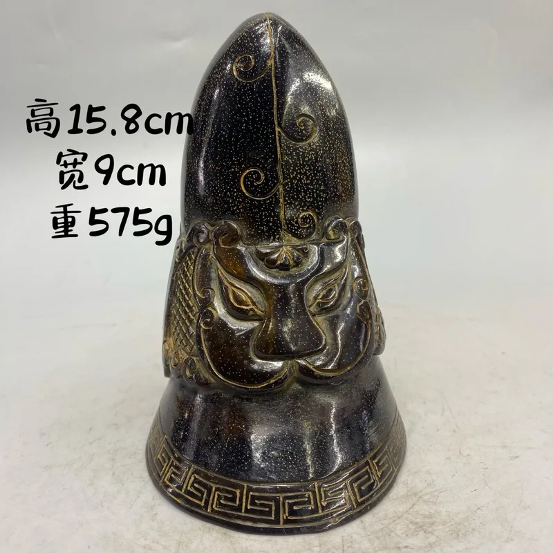 Rhino Horned Beast Face Ornament, Shakyamuni Buddha Ksitigarbha Sitting Statue, Office and Living Room Craft