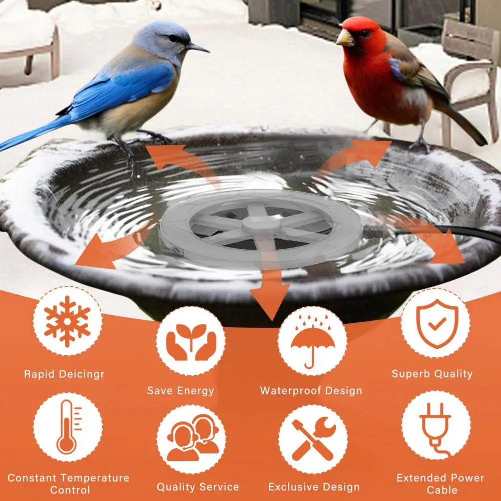 

Energy-efficient Bird Bath Heater Energy-efficient 70w Pond De-ice Heater for Bird Bath Drinking Water Thermostatically