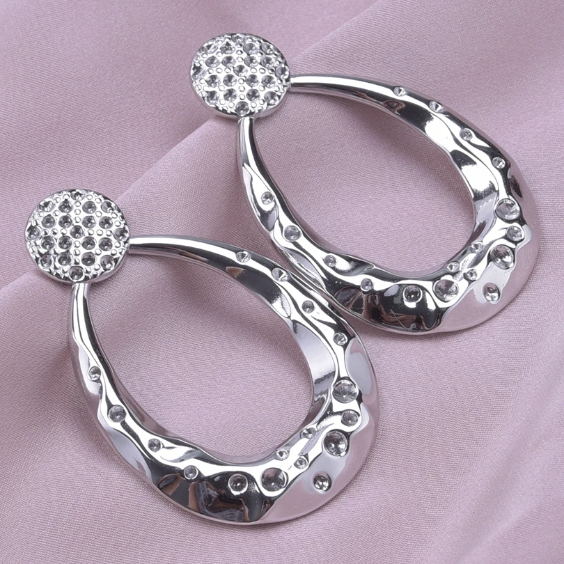 3pairs High Quality Oval Flower Square Stainless Steel Earring Peach Heart Puncture Earrings For Women Personality Ear Accessory