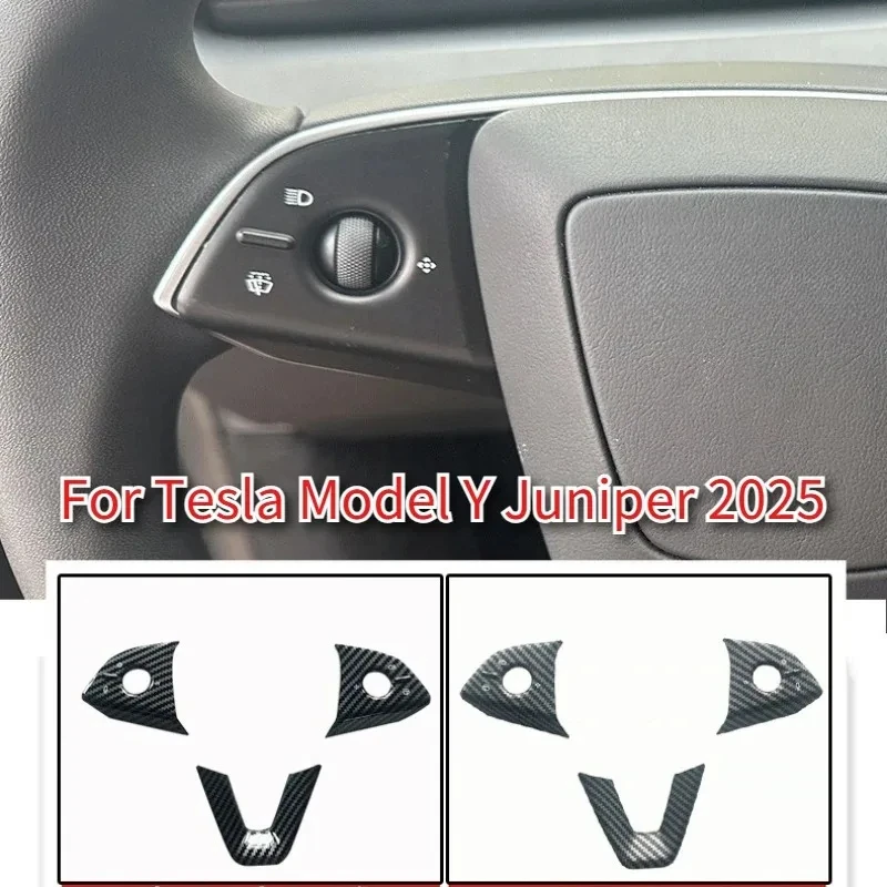 Decorative Sticker for Tesla Model 3 Model YL Y Juniper 2026 Steering Wheel Button Protective Cover Interior Trim Accessories