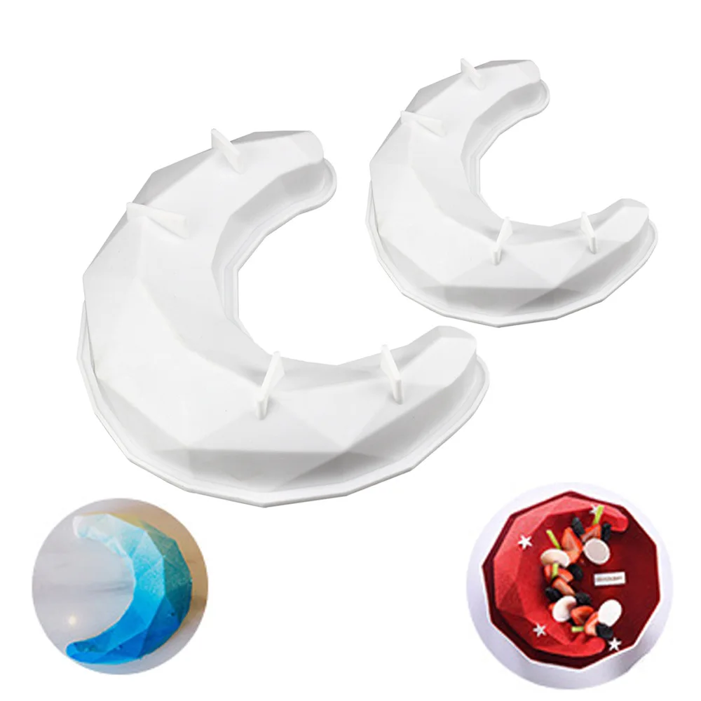 3D Moon Shape Silicone Cake Mold Large Moon Crescent Mousse Mould Eid Mubarak Party Decoration Supplies Crescent Cake DIY Mould