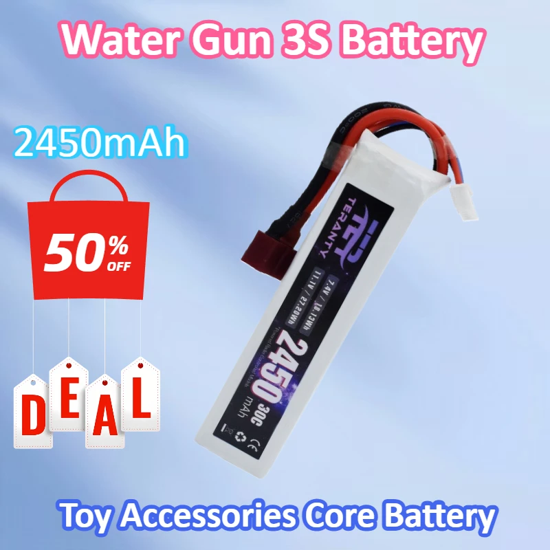 

New 11.1V 2450mAh Lipo Battery for TERANTY Water Gun 3S Battery for Mini Airsoft BB Air Pistol Electric Toys Guns Part Batteries