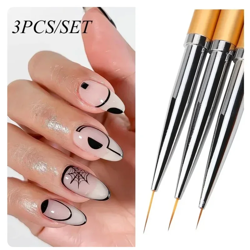 Fine Tip Nail Art Liner Brush Set for DIY Designs
