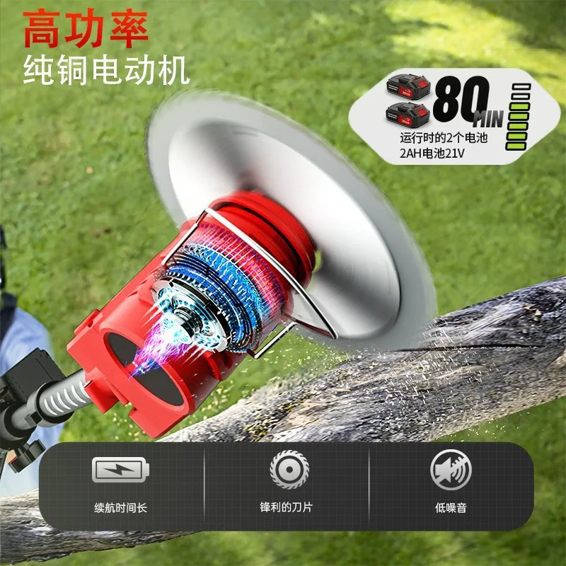 5 Sections 1Battery 1Charge Electric Lawn Mower Folding Lithium Battery Household with Wheels Handheld Wireless Charging