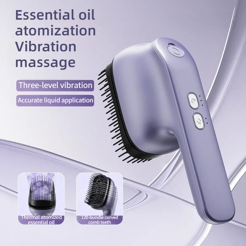 Red Light Therapy Massage Combs Wireless Portable Vibration Essential Oil Atomizing Massage Hair Comb Professional Massagers