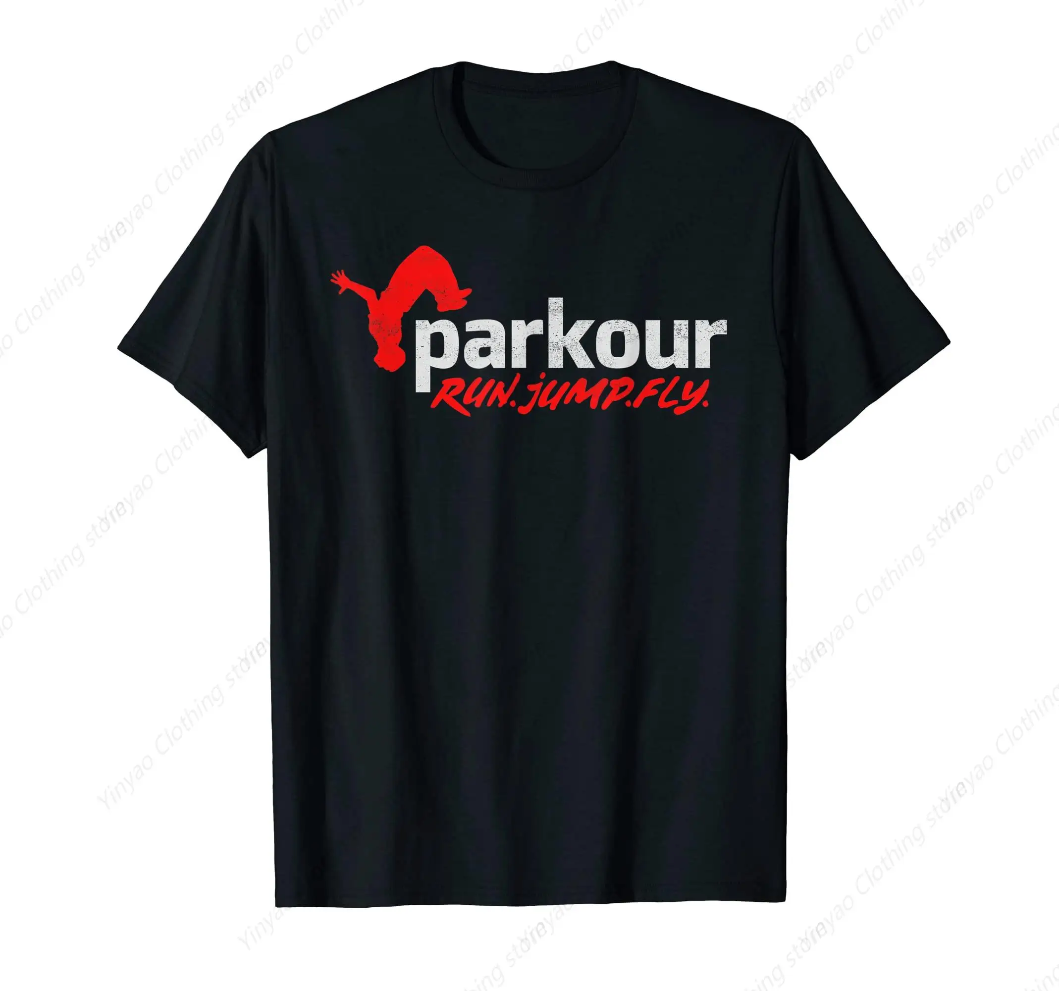 

Parkour Run Jump Fly Free Run Printed Shirt Fashion Cool Street Parkour T-shirt Cotton Breathable Loose Clothes