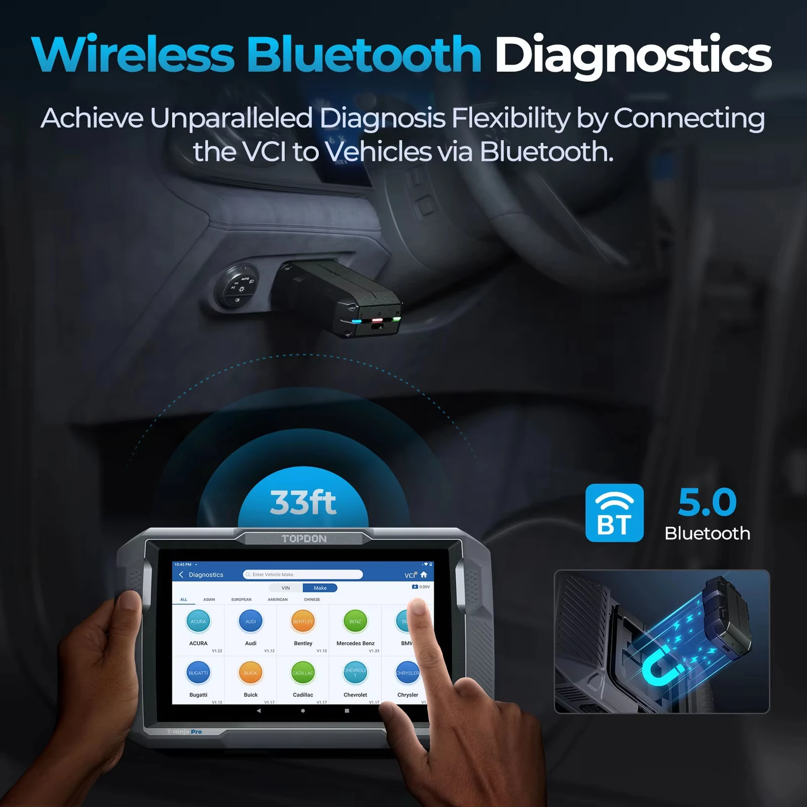 TOPDON ArtiDiag900 Lite Professional OBD2 Scanner, Bidirectional Diagnostic Tool, Full System Scan, 28+ Service Functions, Wireless