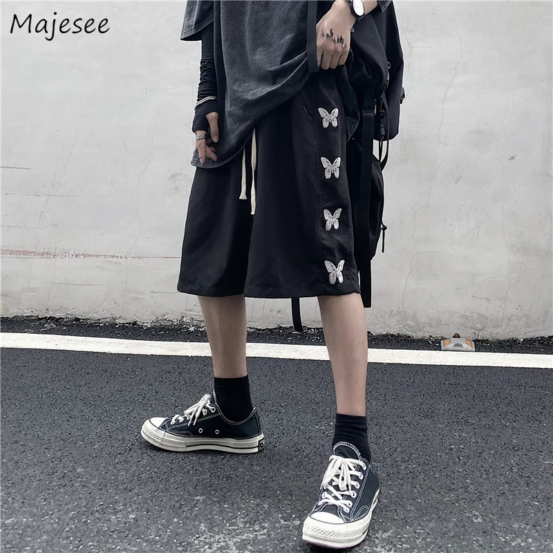 Shorts Men Butterfly Printed Casual Unisex Couples Chic Daily High Street Short Korean Tide Ins Summer Hip-hop Streetwear Retro