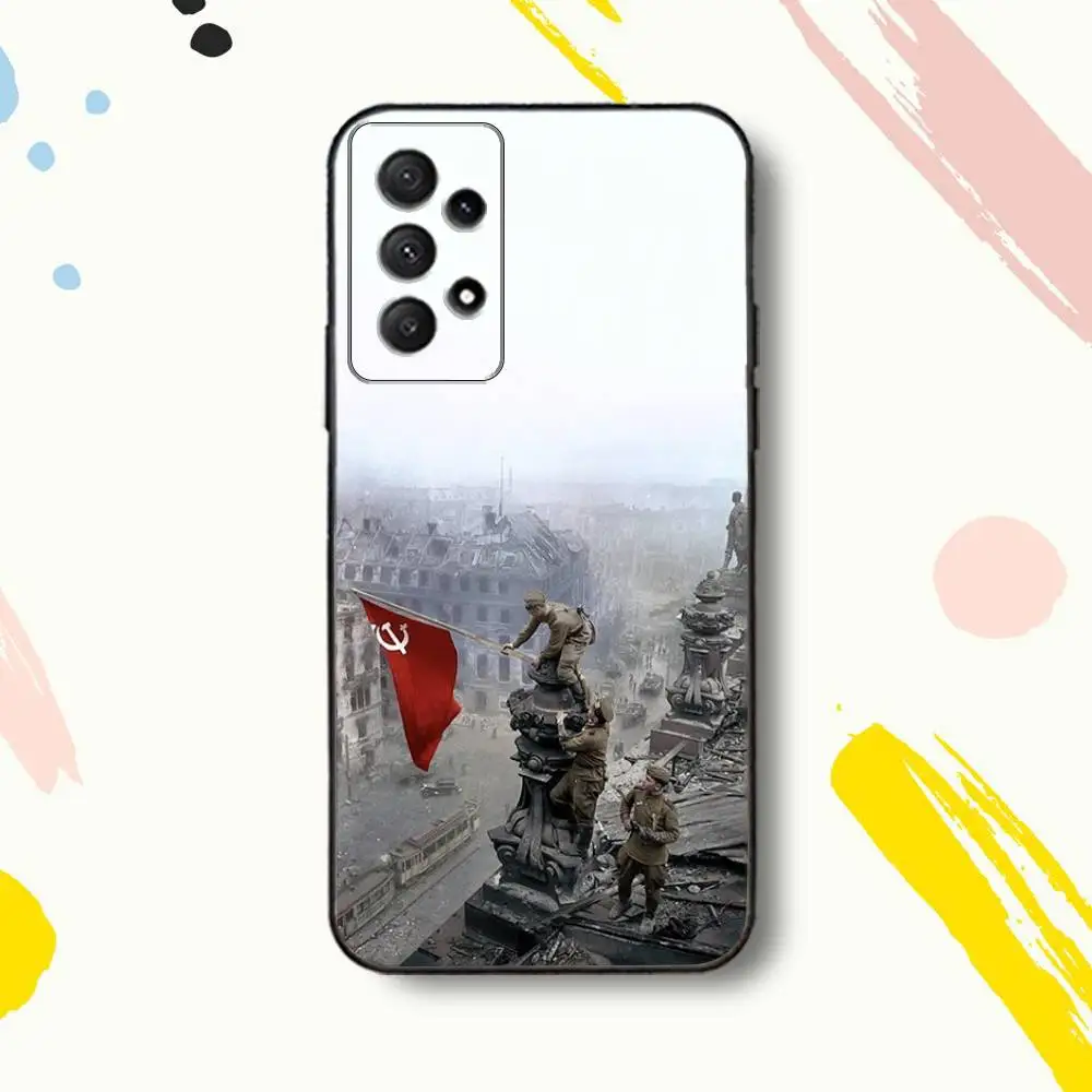 CCCP Casing Ponsel Faith U-USSR Rusia untuk Samsung Galaxy A 80,72,73,91,53,22,51,52,5G,Plus,J,Note Sampul Hitam Lembut