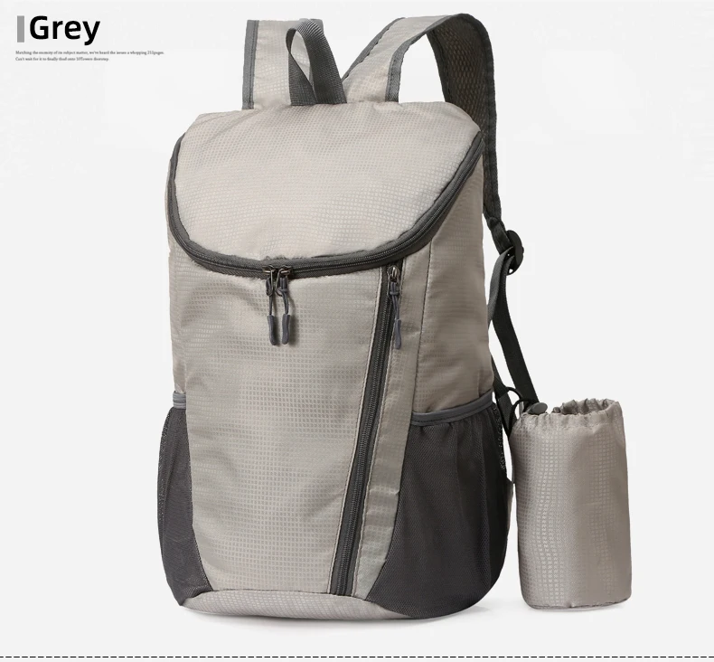 23L Tragbare Tag Pack Faltbare Rucksack Klapp Bergsteigen Tasche Ultraleicht Outdoor Radfahren Rucksack Reise Knapsack Wandern Handgepäck Tragbar Sport Laptop speicher Hautbeutel Wasserabweisend – Detail 21