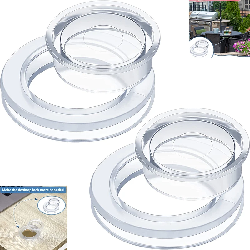 Silicone Patio Table Umbrella Hole Ring Plug And Cap Set For Glass Outdoors Patio Table Deck Yard