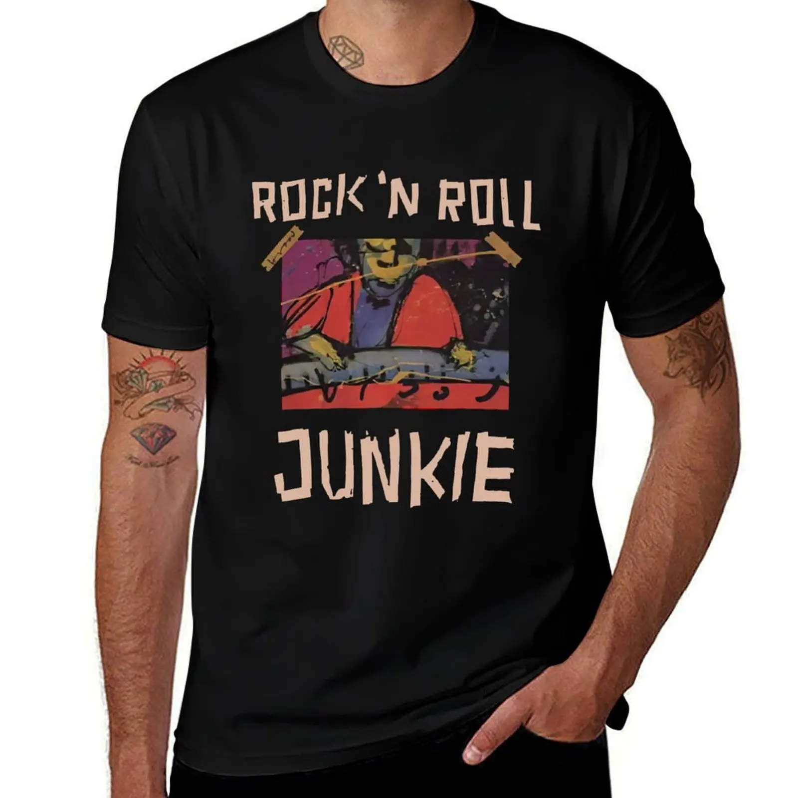 

Herman Brood Rock & Roll Junkie T-Shirt anime shirt cute clothes kawaii clothes T-shirts oversize big and tall t shirts for men