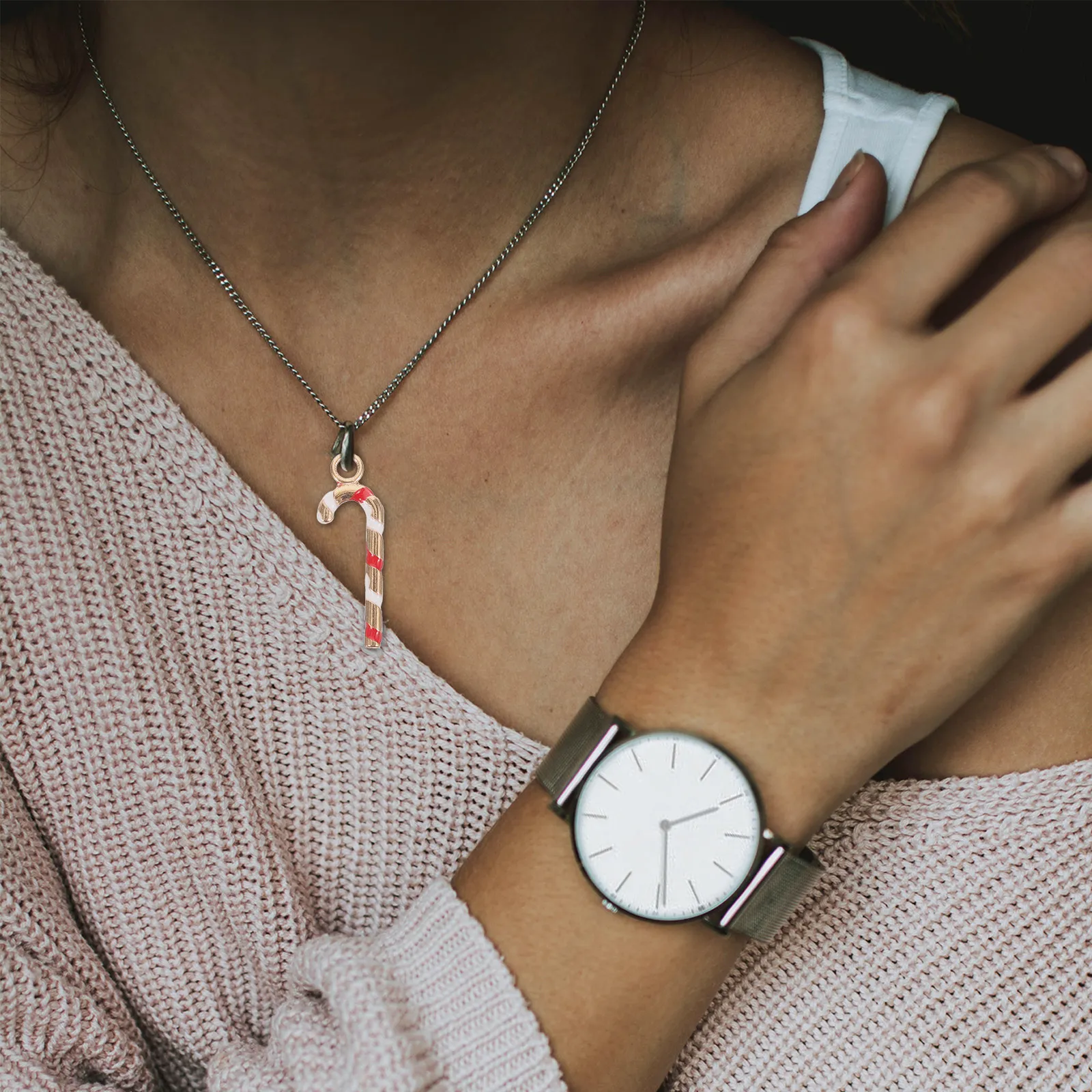 

10Pcs Christmas Cane Pendants Exquisite Mini Charms for DIY Jewelry Making Christmas Ornaments Handicrafts Festive Accessories