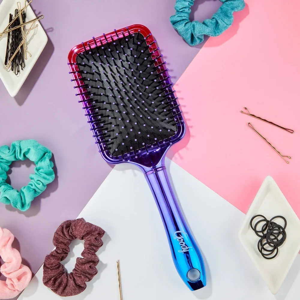 

Detangle Paddle Brush No Frizz Thick Hair Wide Grip Flexible Bristles Smooth Hair Tangles Comfort Control Styling Tool 1Ct