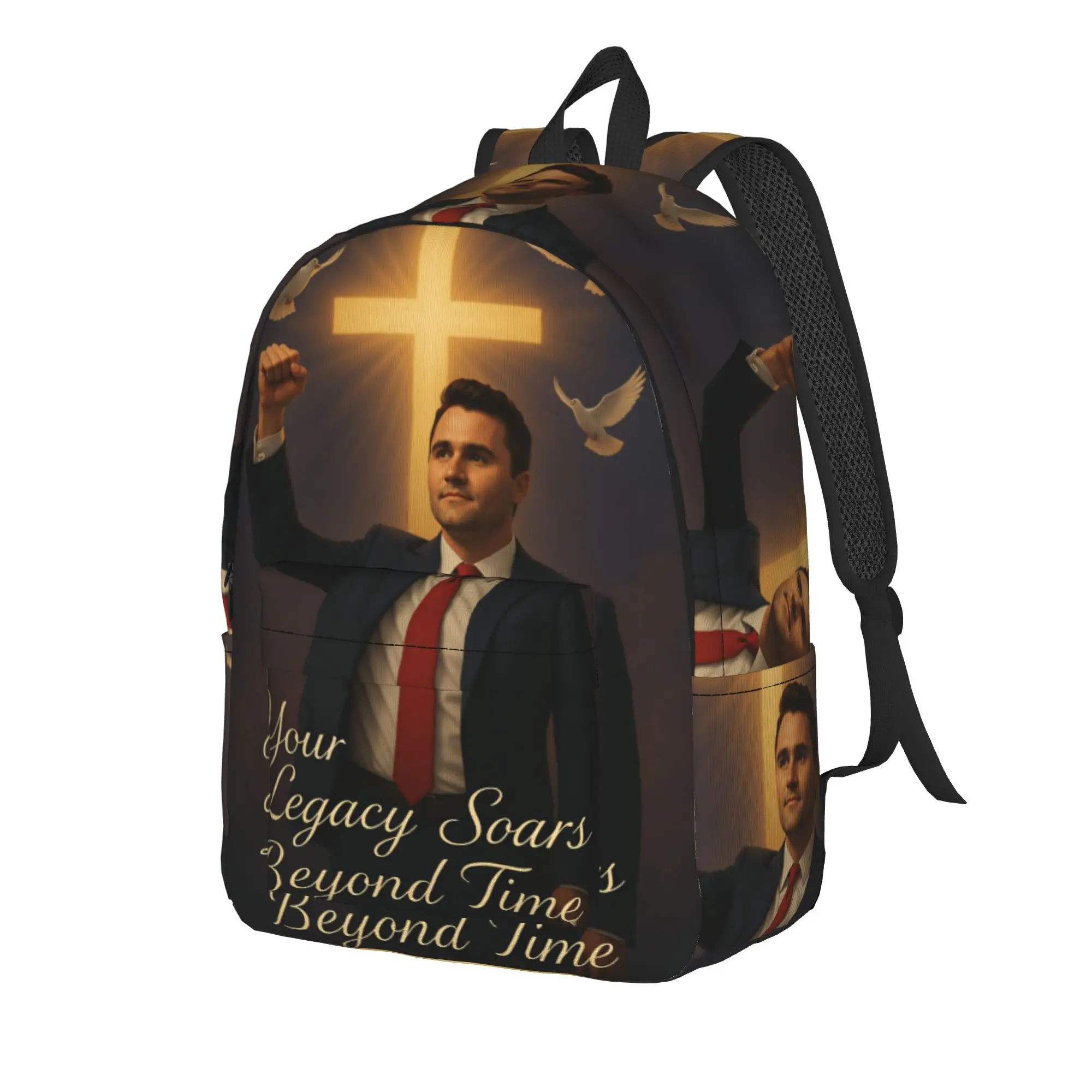 Charlie Kirk Angelic Advocate Backpack  Workout Backpacks Women Men Streetwear School Bags High Quality Pattern Rucksack