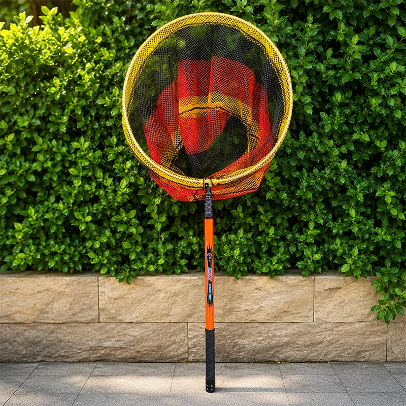 330CM Carbon Fiber Fishing Landing Net, Telescopic Foldable Fish Net with Rubber Coated Mesh, Lightweight Pole - view 4