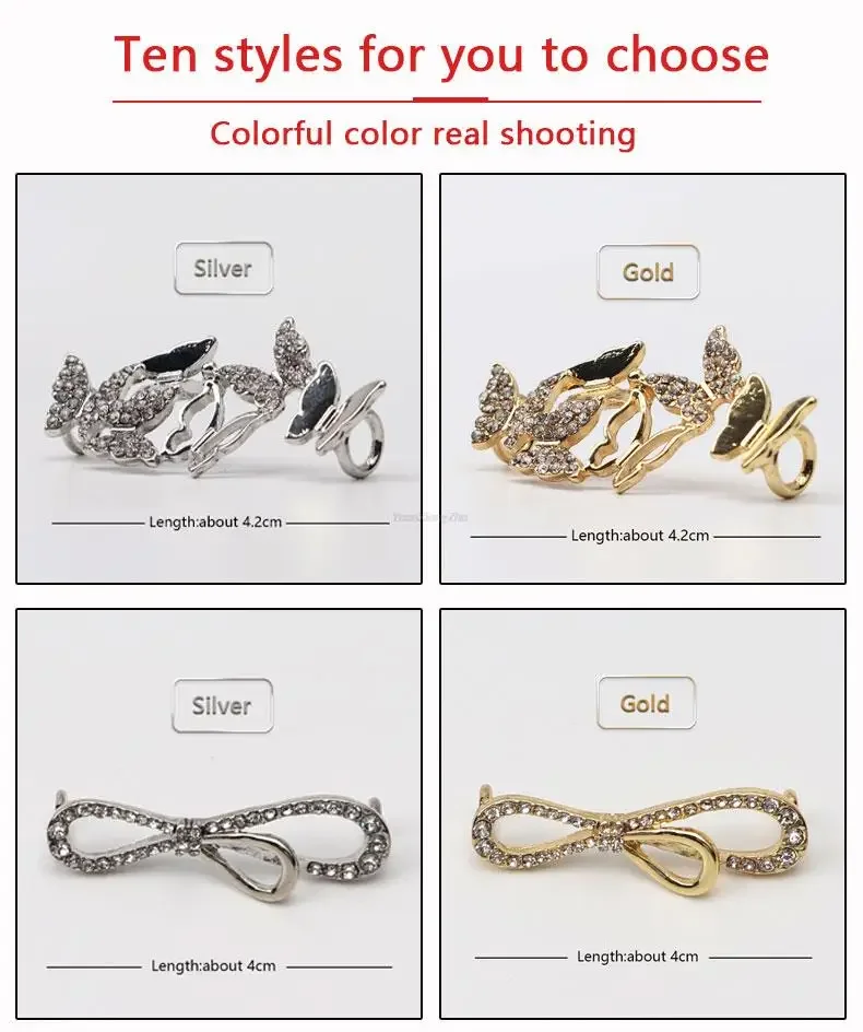 1 Stück Schnürsenkel Clips Schuh dekorationen Charme Strass Schuhe Charms Faux Juwelen Turnschuhe Mädchen Geschenk DIY Schnalle Schuhe Zubehör – Detail 8