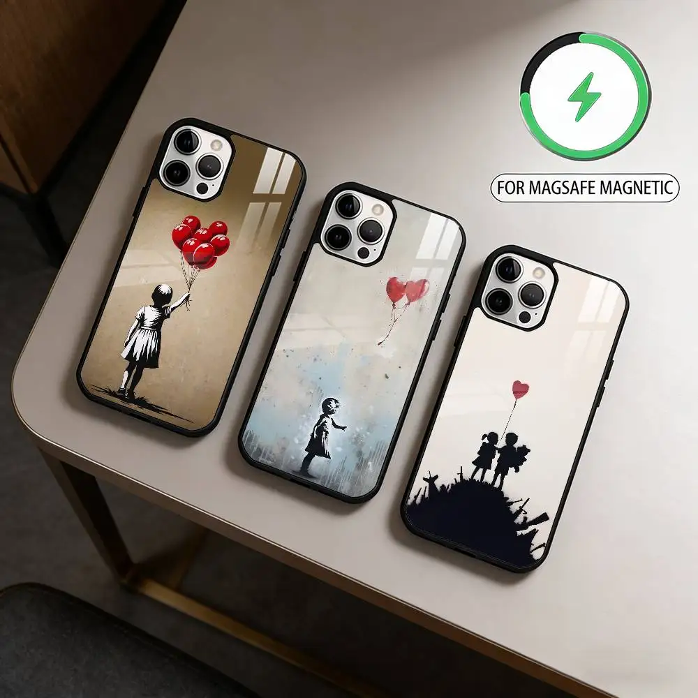 

G-Graffiti A-Artist B-Banksy Phone Case For iPhone17,16,15,14,13,12,11 Plus,Pro Max Magnetic For Magsafe Wireless Charging