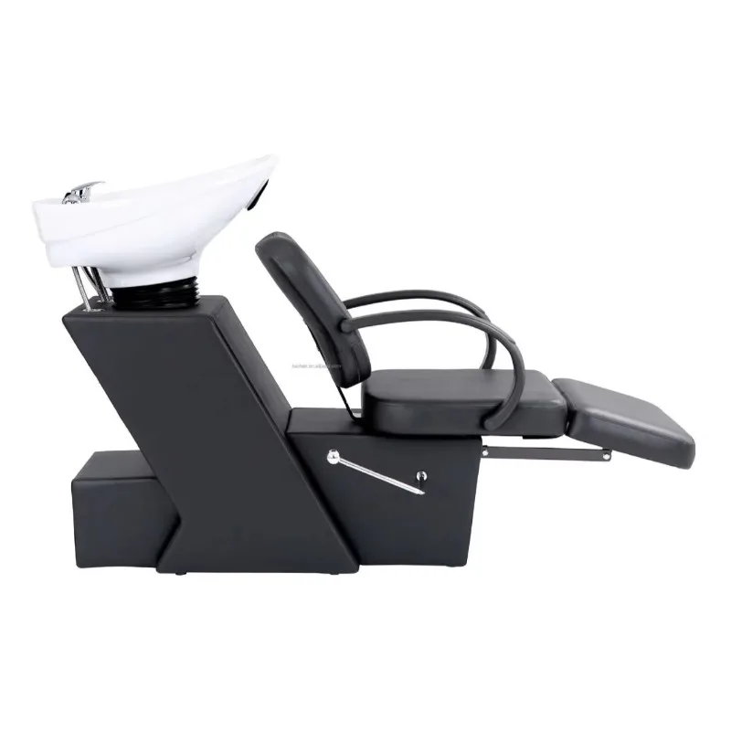 Hair Salon Barbershop Semi Recumbent Flush Porcelain Basin Shampoo Bed Hair Salon Massage Flush Bed