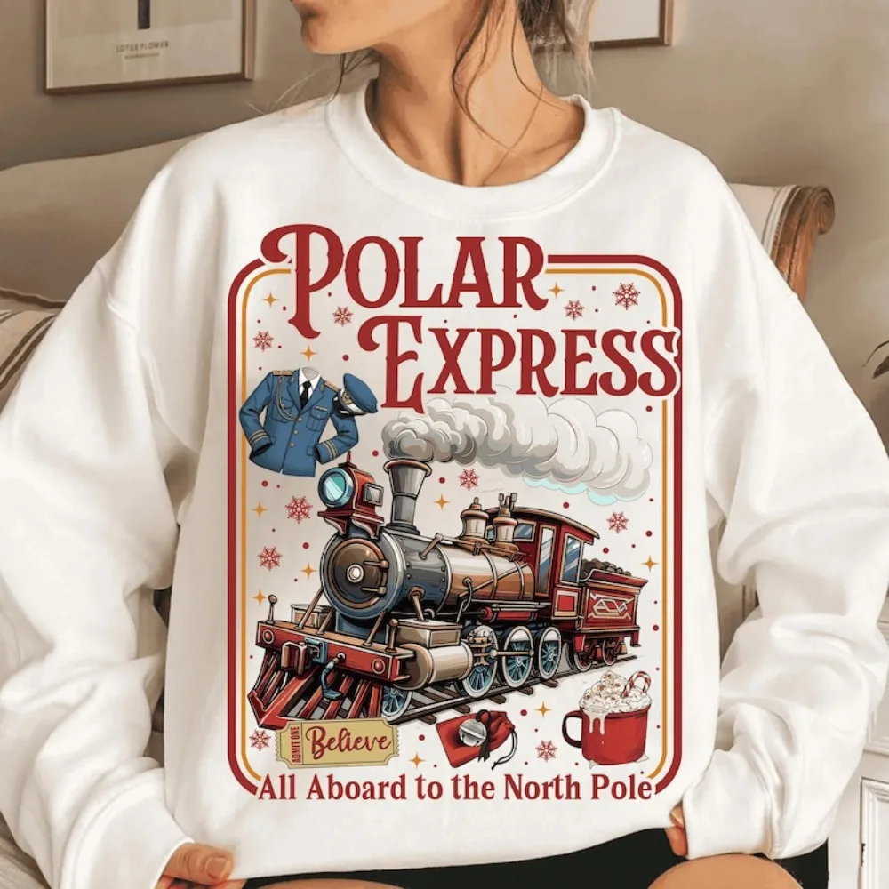 Polar Express Sweatshirt All about To The North Pole Christmas Movie Believe Christmas 90s Holiday Movie Pole Xmas Women Sweater
