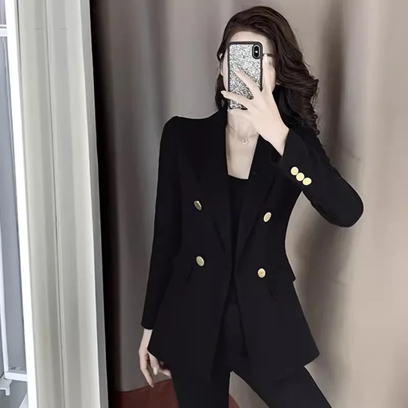 Spring Autumn 2023 New Explosive Female Small Suit Jacket Fashion Loose Temperament Trend Slim Suit Top Solid Color Commuting X1