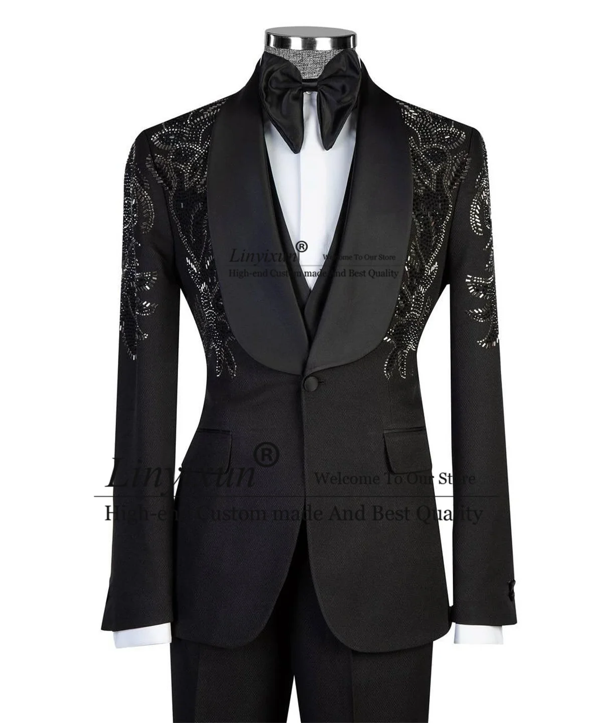 

Блестящие свадебные костюмы с металлическим бриллиантом для мужчин, комплекты из 3 предметов, мужские пиджаки, модные приталенные пиджаки Ropa, индивидуальные смокинги для жениха