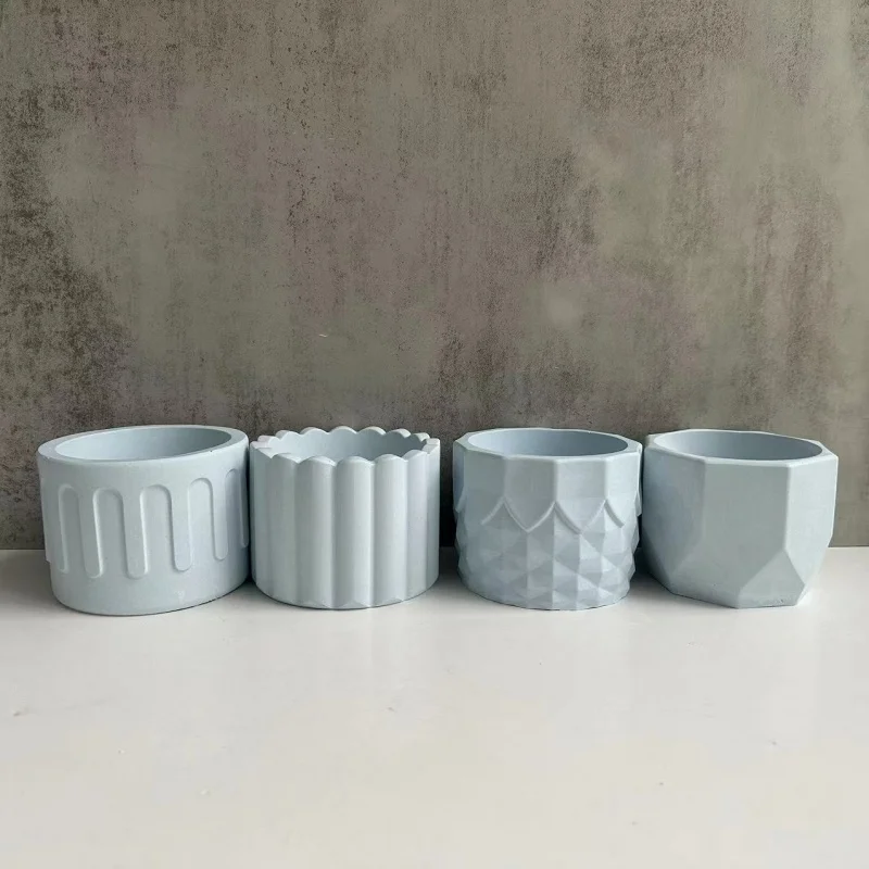 

Three-Dimensional round Flower Pot Silicone Mold Potted Plaster Cement Cylindrical Epoxy Resin