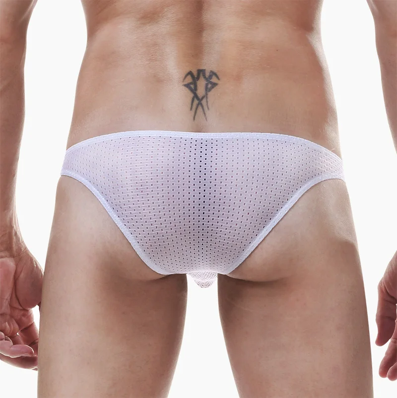 Tight ice silk transparent underpants for men, triangular underpants, sexy youth leggings, breathable thin shorts