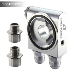Aluminum Oil Cooler Filter Adapter Thermostat 73±0.5° M20*1.5 & 3/4-16 UNF and 1/8 NPT AN10 for Most Vehicle Silver