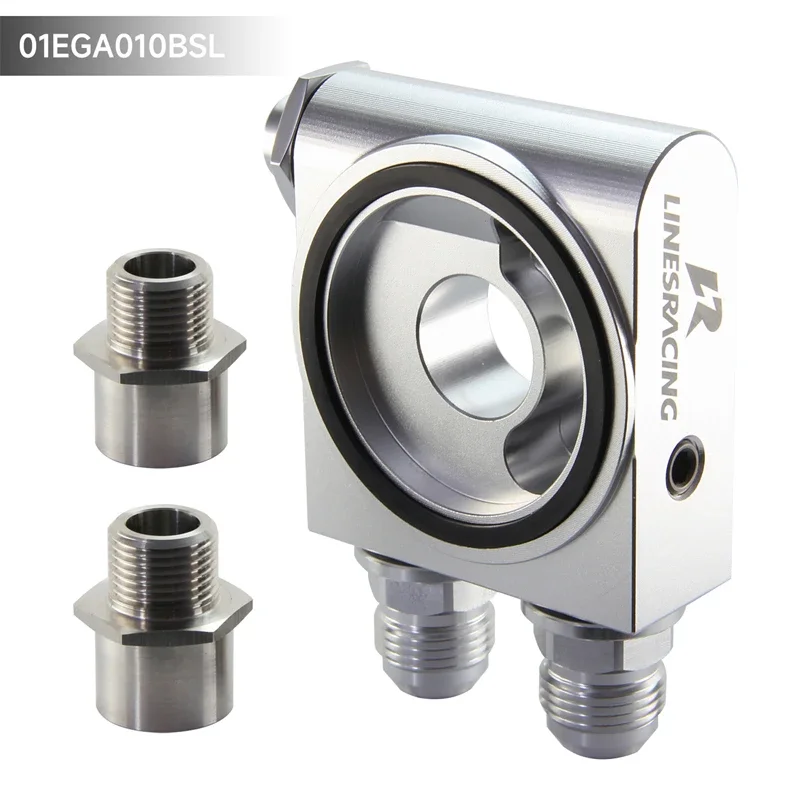 Aluminiowy adapter filtra chłodnicy oleju Termostat 73±0,5 °   M20*1,5 i 3/4-16 UNF i 1/8 NPT AN10 dla większości pojazdów, srebrny