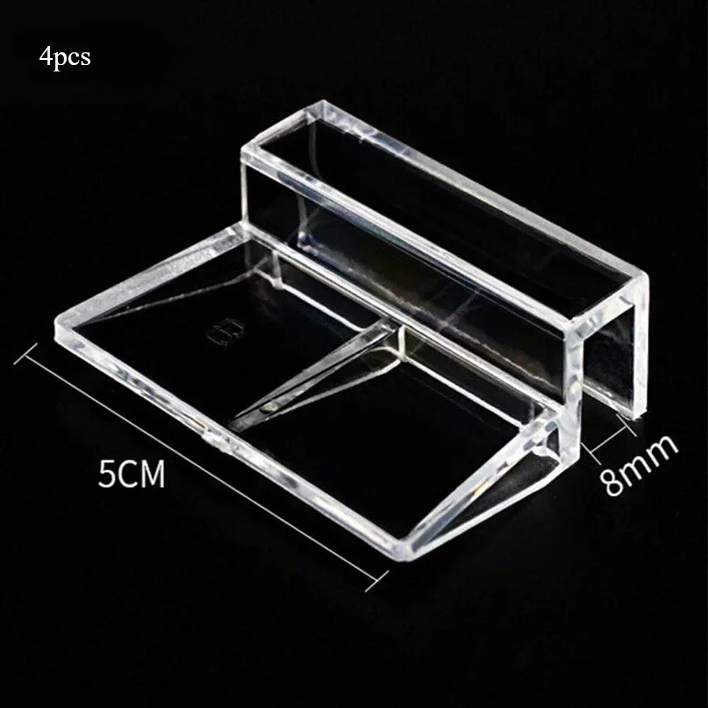 4Pcs Aquarium Lid Cover Support Holder Bracket Clamp Stand 6/8/10mm Aquarium Fish Tank Glass Cover Bracket Clip Acrylic Clips