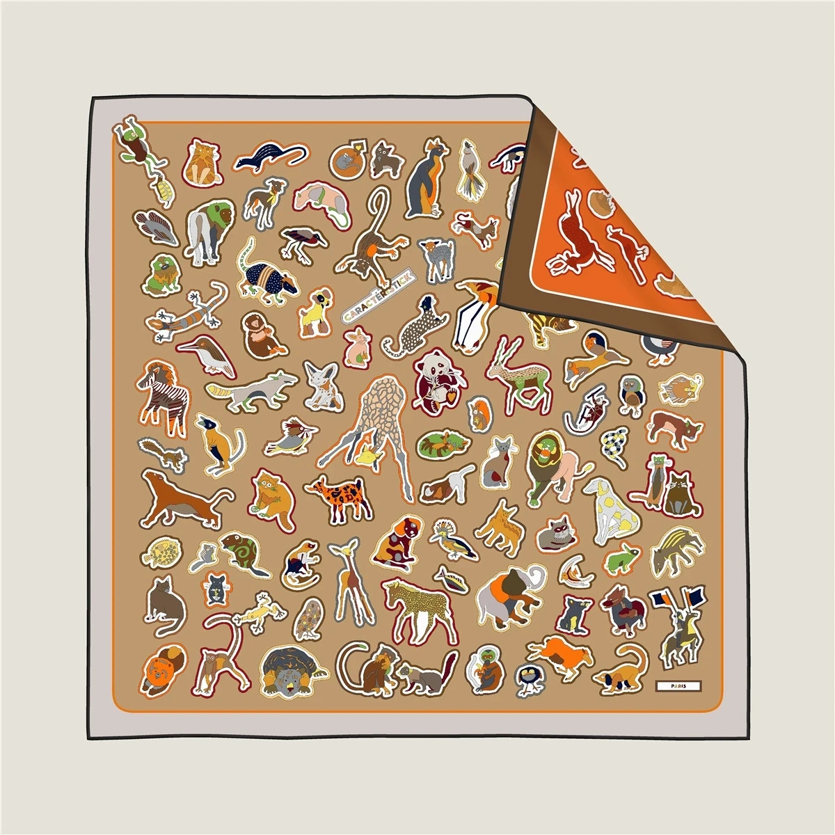 Sciarpa quadrata stampata animale in twill di seta a doppio lato da 90 * 90 cm da donna che viaggia Foulard Hijab