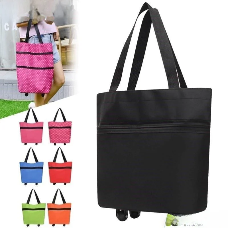 

Экологичная складная сумка-тележка на колесах, портативная, большой вместимости, для домашнего использования, для овощей, тележка-коляска