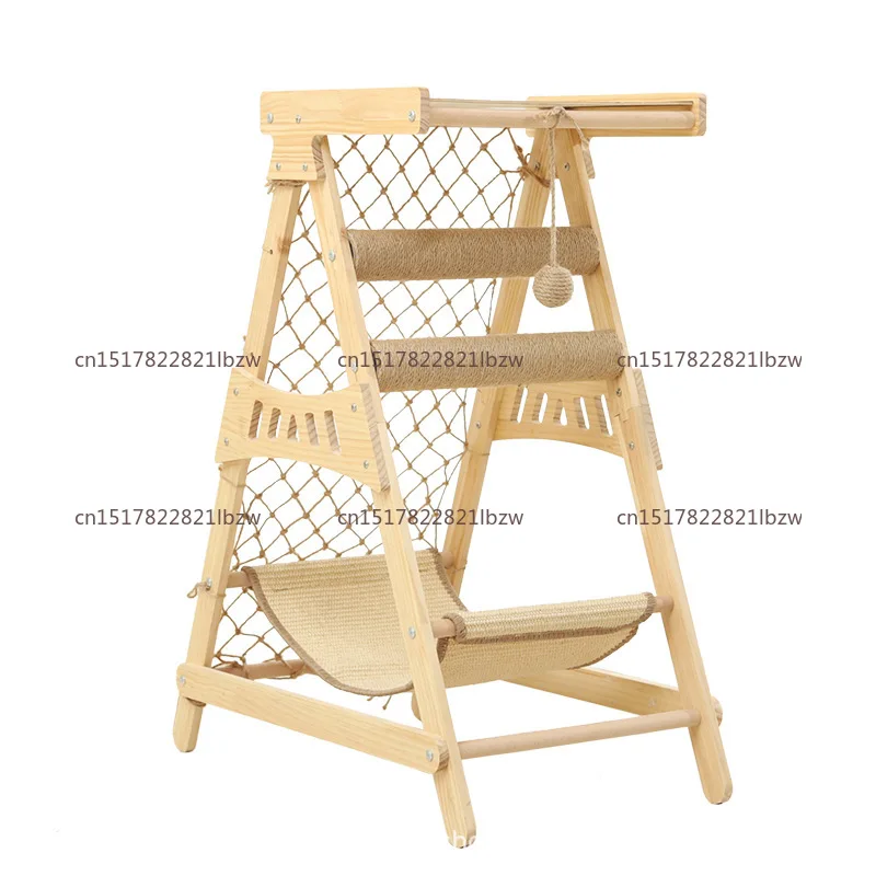 Cat climbing frame Large cat frame Cat nest scratching columnscratching board Climbing net Multifunctional  hammock