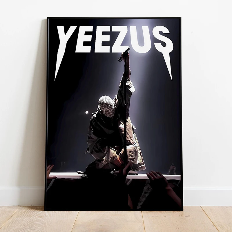 Pop Hip Hop Rapper Kanye West Singer Music Album Cover Posters Canvas Printing Wall Art Picture for Living Room Home Decor Gifts