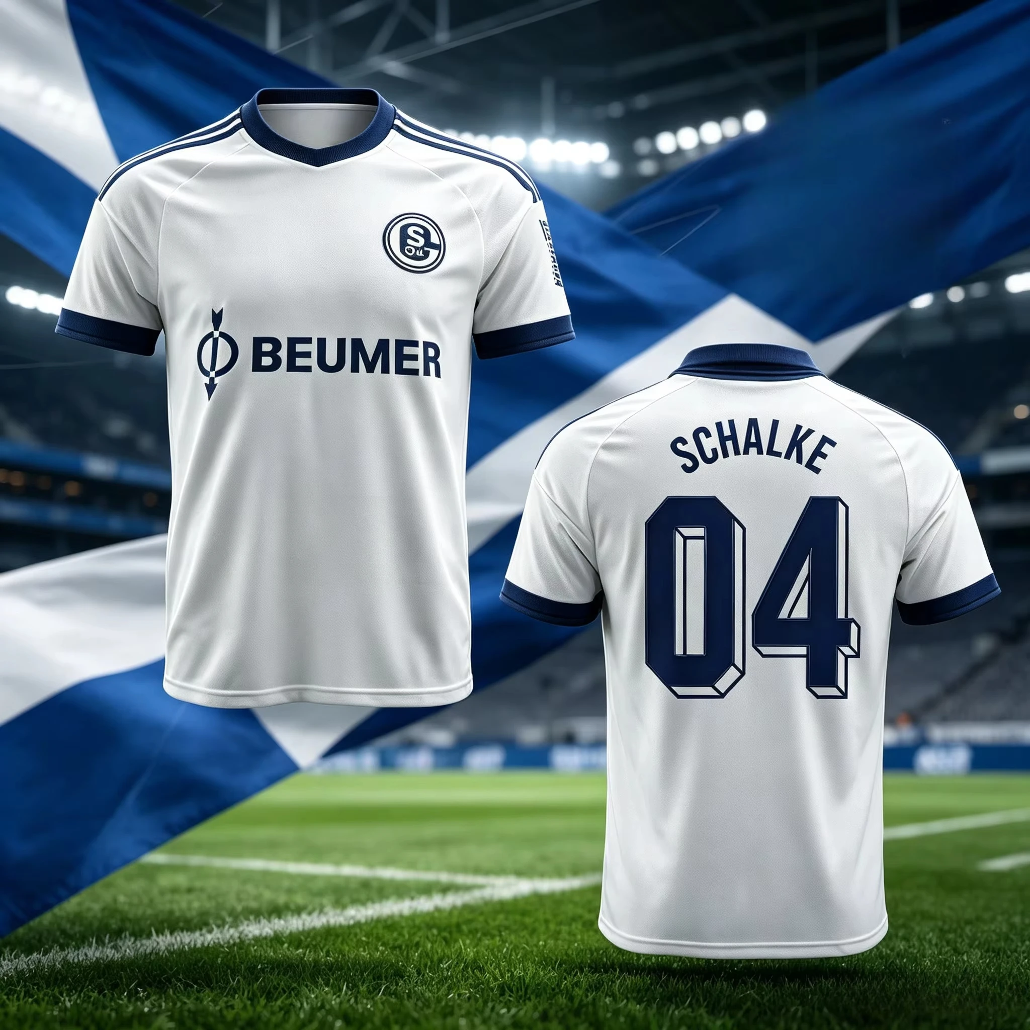 2026/27 Saison Schalke Vintage Fußballtrikot, Herren Sommer 04 Bestseller Trainings-Atmungsaktives Schnelltrocknendes Sweatshirt