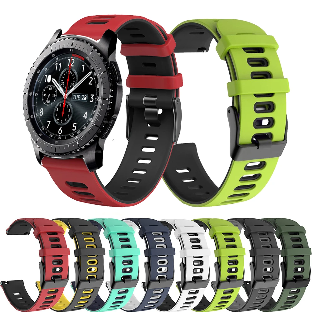 

For Samsung Gear S3 Frontier Strap 22mm 20mm Silicone Correa Bracelet For Galaxy 3 41mm 45mm/Watch 42 46mm/Active2/S2/Sport Band