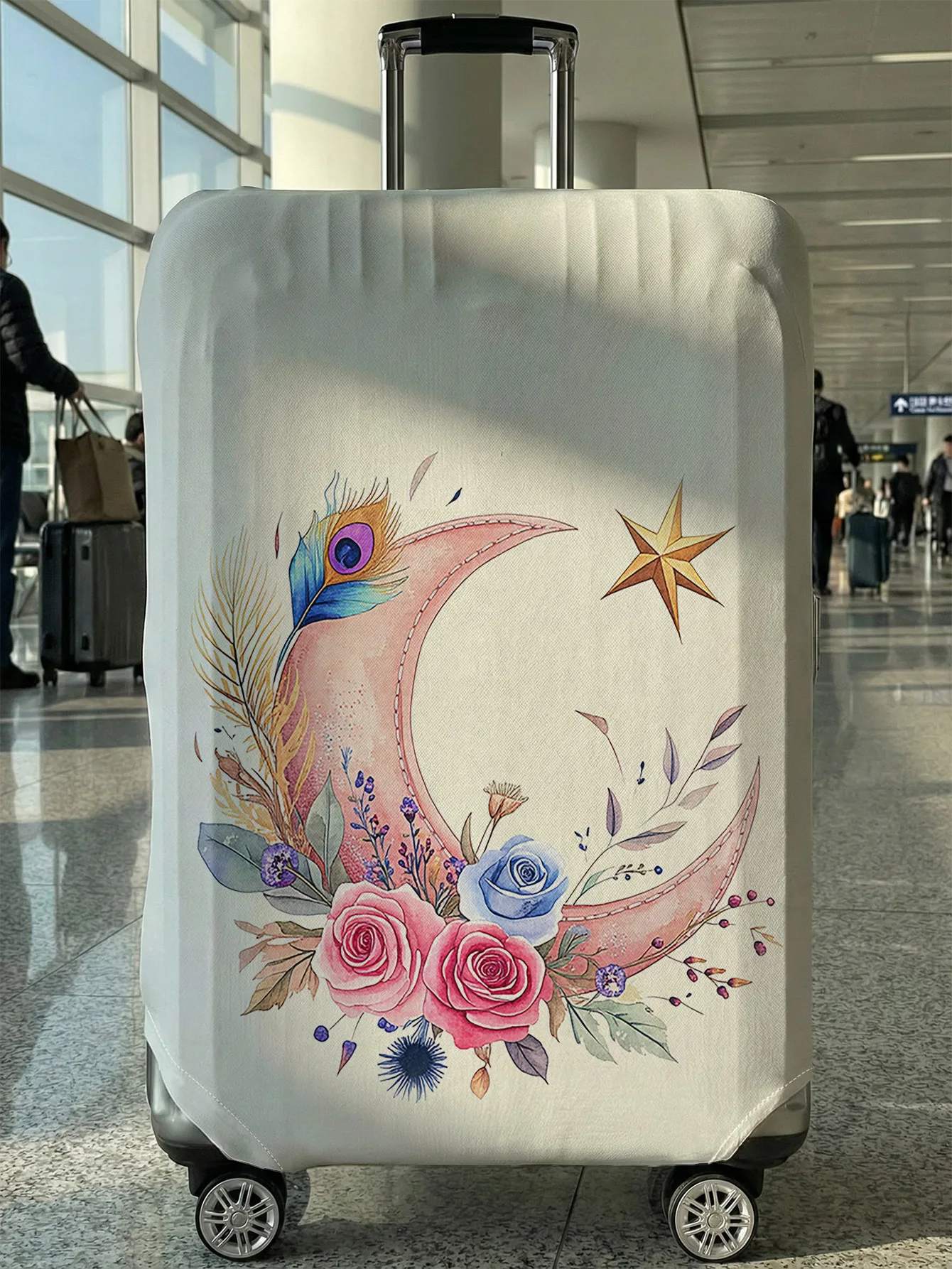 

Pink month luggage protection cover, suitable for 18-32 inch luggage covers, luggage handle gloves, travel accessories