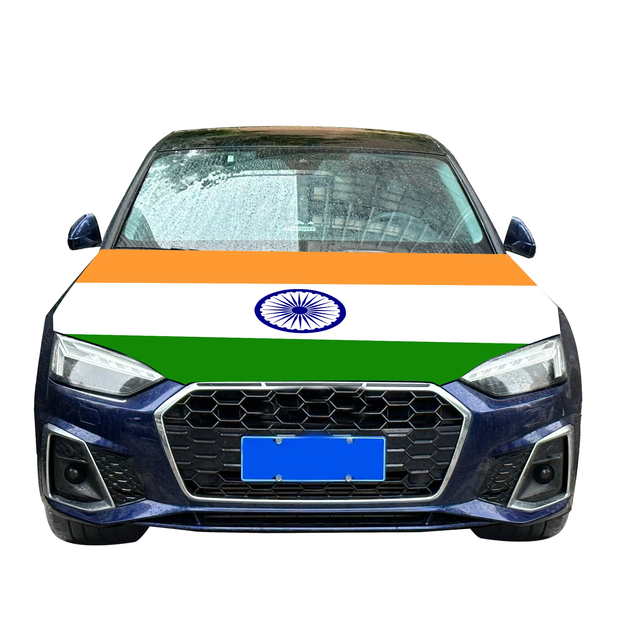 India Car Hood Cover Flag  Universal Size Elastic Polyester 120x150cm for Car Decor