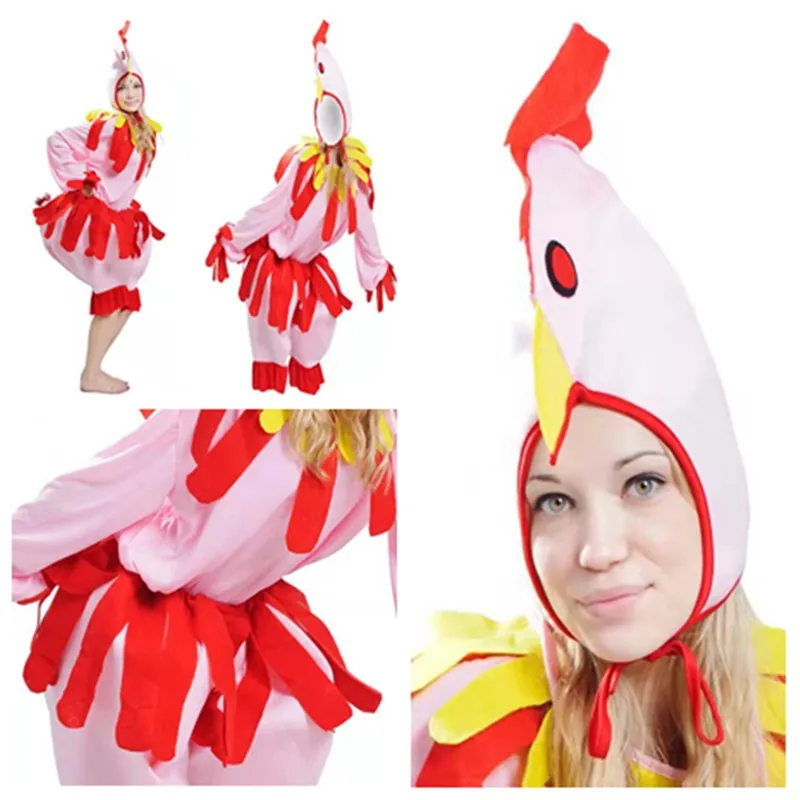 

Cartoon Easter Hen Cosplay Costume Thanksgiving Turkey Disguise Adult Clothes Hat Outfits Halloween Carnival Party Suit