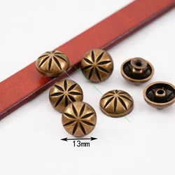 30pc 13MM COPPER DIY LEATHER CRAFT FLORAL ENGRAVED BELT CONCHOS RIVET STUD DECOR