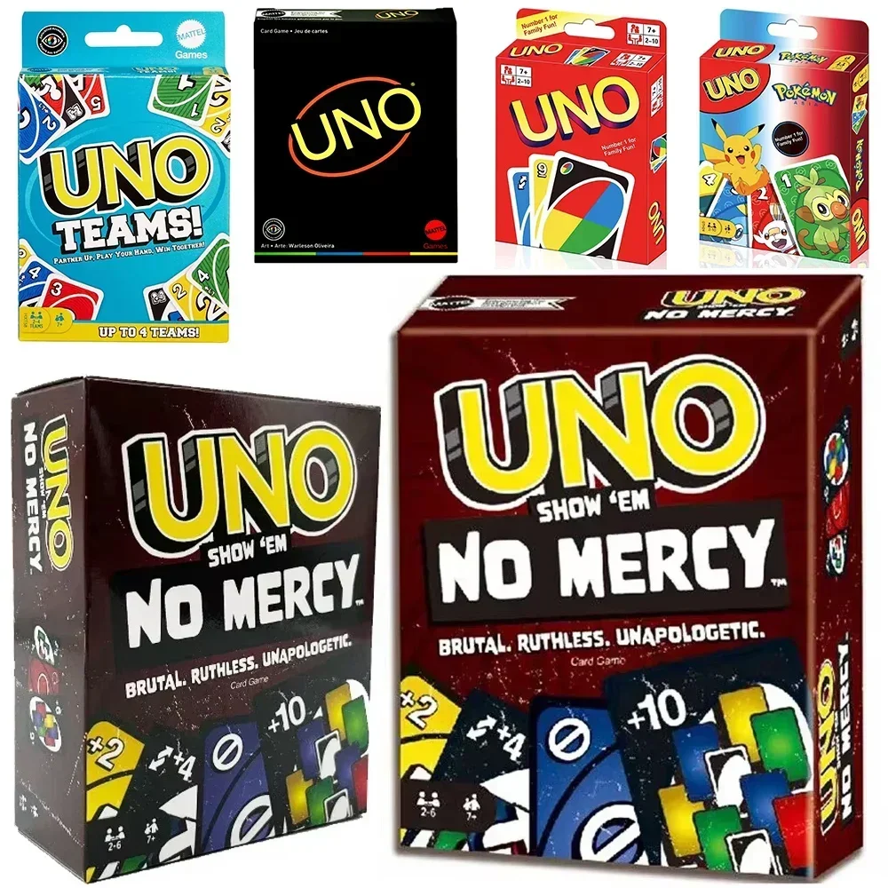 UNO NO MERCY Matching Card Game Pokemon Uno TEAMS Mario Multiplayer Family Party Boardgame Funny Friends Entertainment Poker ﻿