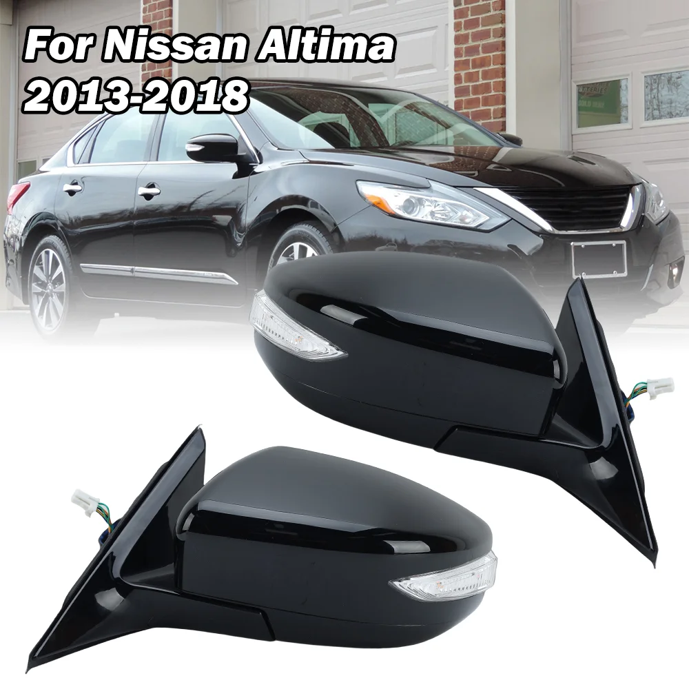 

6 Wire Door Side Mirror Assembly For Nissan Altima 2013-2018 US Version Gloss Black With Turn Signal Wing Mirror Car Accessories