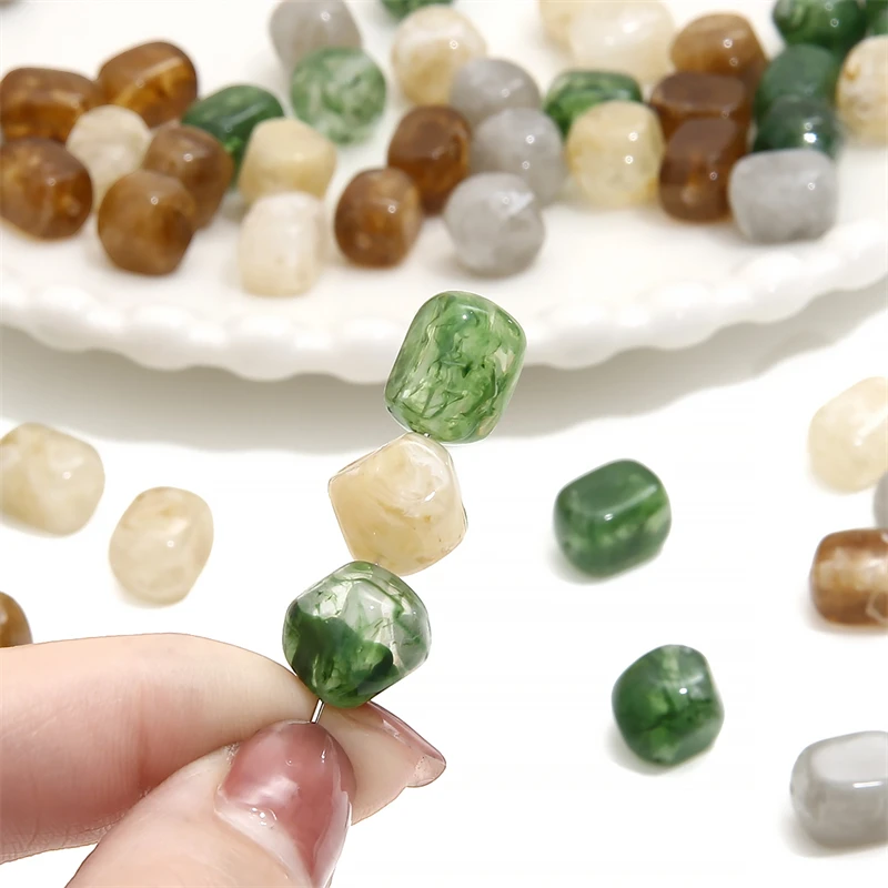 

5pcs 9x13mm Colorful Resin Beads Loose Spacer Irregular Beads for Jewelry Making DIY Bracelet Necklace Accessories