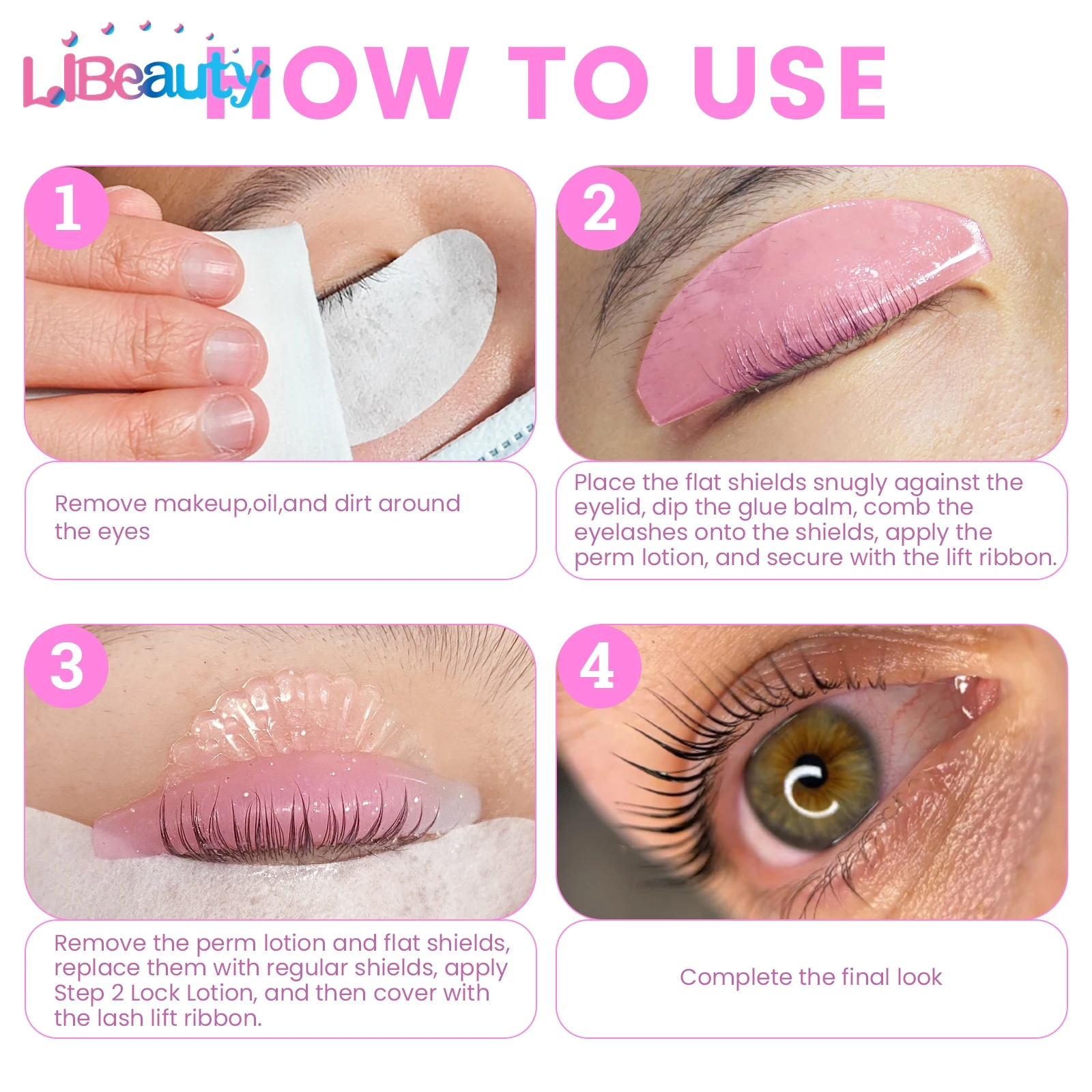 Libeauty A Total Set Solid Eyelash Lift Glue Fixing Adhesive Solid Glue Lash Softening Pad Eyelash Lift Ribbon Lash Lifting Tool