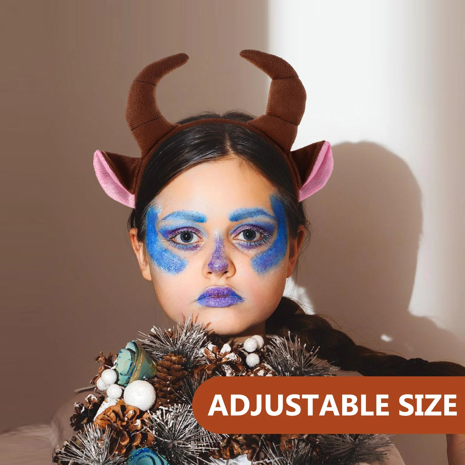 قرون الثور آذان البقرة عقال تأثيري ربطة القوس فيونكة الذيل هالوين حفلة عيد الميلاد فستان ملحق الاطفال الحيوان تحت عنوان زي