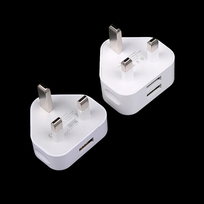UK Plug Adapter 3 Pin Wall Charger Dual USB 1 Port 2 Port Safe Fast Charging for Smartphones Tablets Office