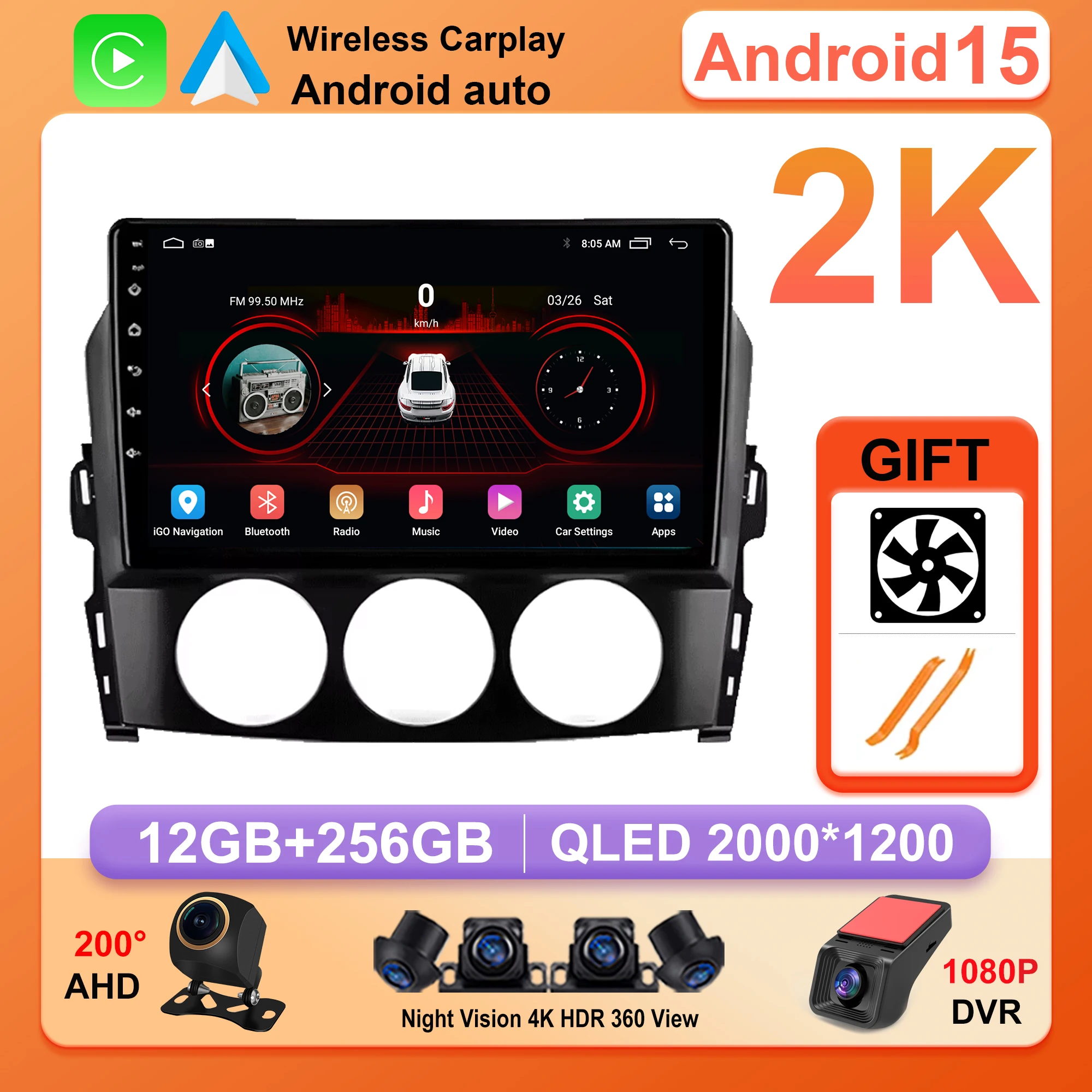 Car Radio Multimedia Carplay No 2DIN Video Player For Mazda MX-5 MX5 MX 5 NC 2005-2015 Head Unit 4G WiFi Bluetooth DSP Wireless