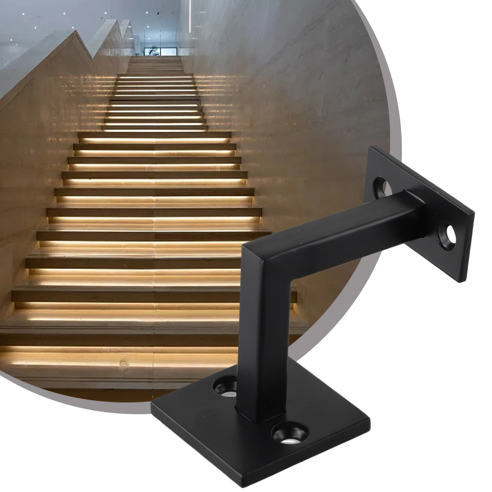 

Black Stair Handrail Bracket Bannister Wall Support Hand Rail Balustrade Strong High Quality Handrail Brackets