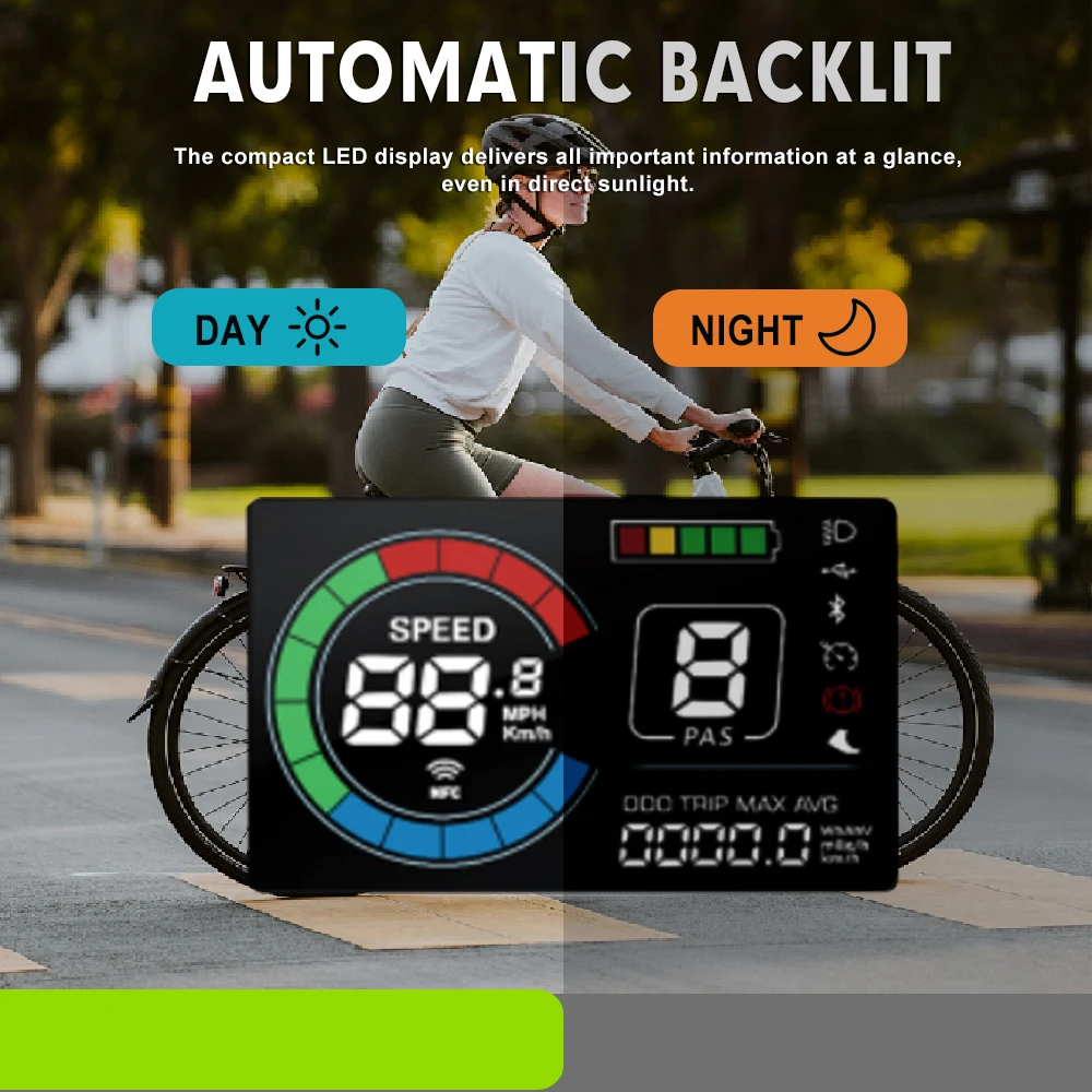 

Electric Bicycle LCD S866-1S(with USB) Display 24V 36V 48V Intelligent Display with 5Pins Waterproof Plug use for UART2 Protocol